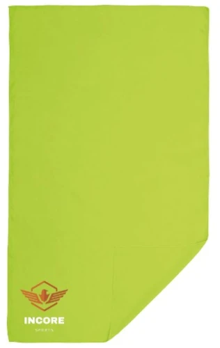 Ręcznik sportowy z mikrofibry zielony Incore Sports 70 × 120 cm