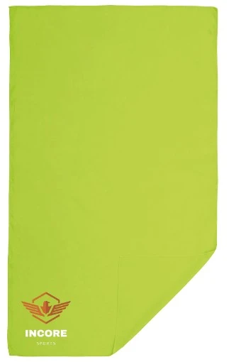 Ręcznik sportowy z mikrofibry zielony Incore Sports 70 × 120 cm