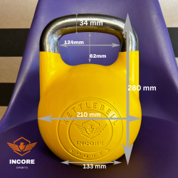 Wymiary - Kettlebell turniejowy sportowy Incore Sports