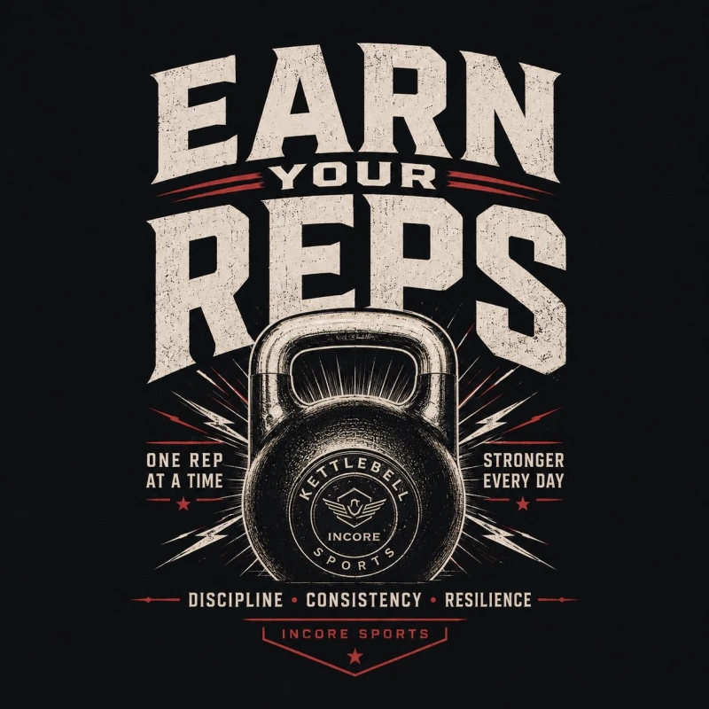 Koszulka T-shirt bawełniana EARN YOUR REPS Incore Sports czarny XL
