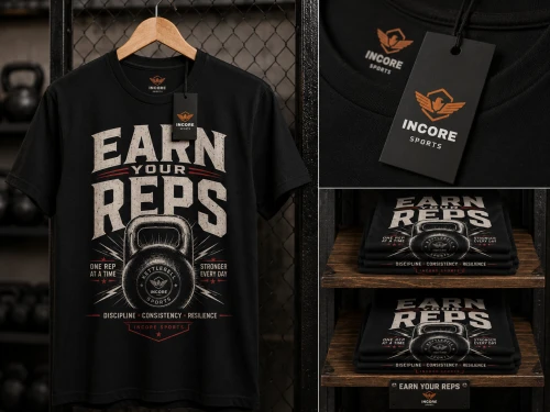 T-shirt damski EARN YOUR REPS Incore Sports czarny L
